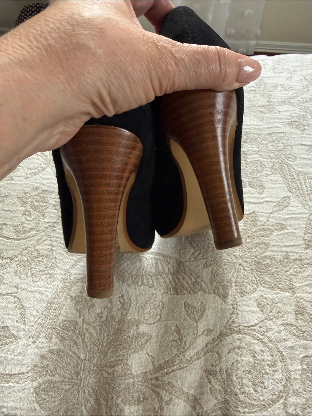 Butter Black Suede Pointed-Toe Heels - Picture 9 of 14